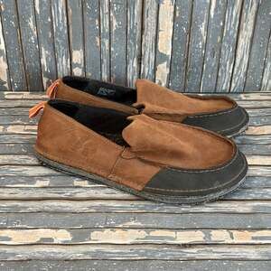 Korkers Fishermans Moc Leather Slip On Shoes Mens 11 Brown Nubuck Outdoors NEW